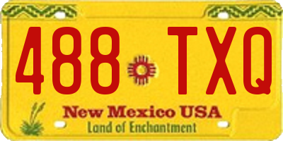 NM license plate 488TXQ