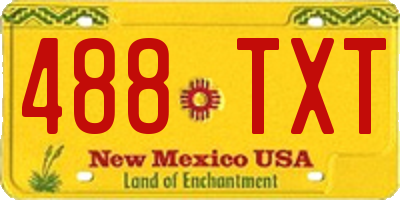 NM license plate 488TXT