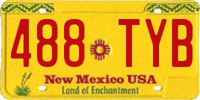 NM license plate 488TYB