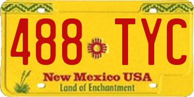 NM license plate 488TYC