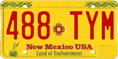 NM license plate 488TYM