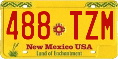 NM license plate 488TZM