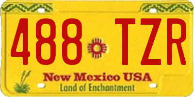 NM license plate 488TZR