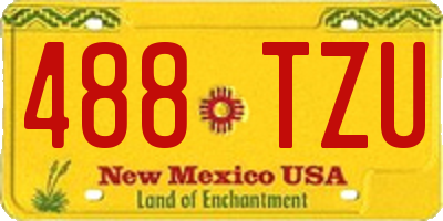 NM license plate 488TZU