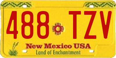 NM license plate 488TZV