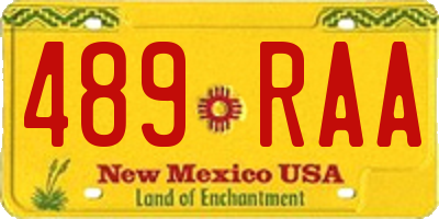 NM license plate 489RAA