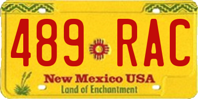 NM license plate 489RAC