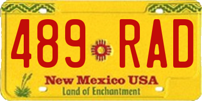 NM license plate 489RAD