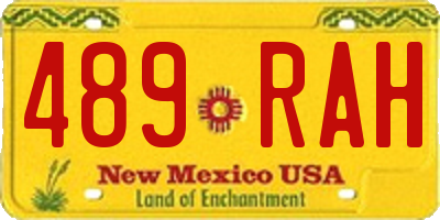 NM license plate 489RAH