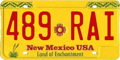 NM license plate 489RAI