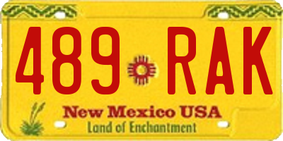 NM license plate 489RAK