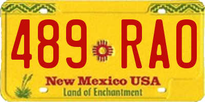 NM license plate 489RAO