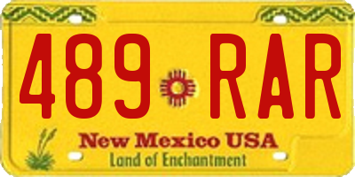 NM license plate 489RAR