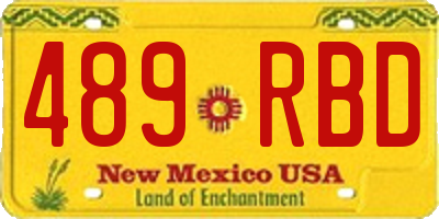 NM license plate 489RBD