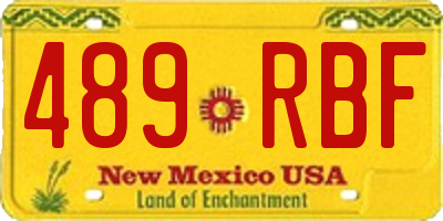 NM license plate 489RBF