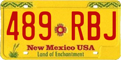 NM license plate 489RBJ