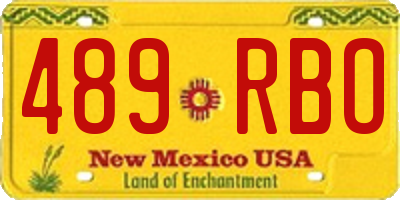 NM license plate 489RBO