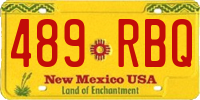 NM license plate 489RBQ