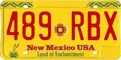 NM license plate 489RBX