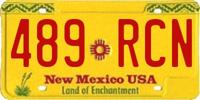NM license plate 489RCN