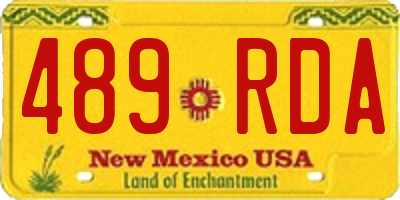NM license plate 489RDA