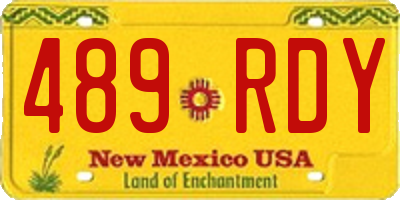 NM license plate 489RDY