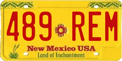 NM license plate 489REM