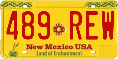 NM license plate 489REW