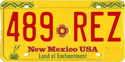 NM license plate 489REZ