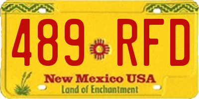 NM license plate 489RFD