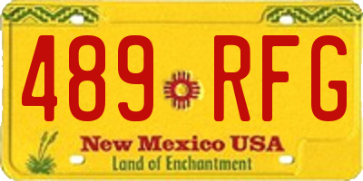 NM license plate 489RFG