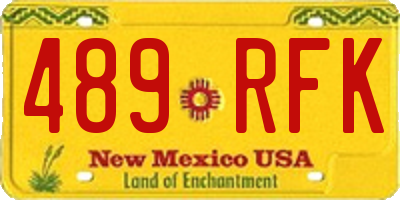 NM license plate 489RFK