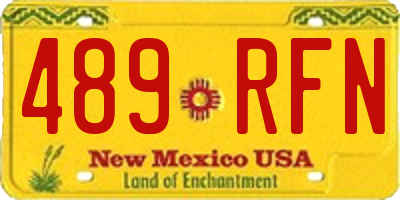 NM license plate 489RFN