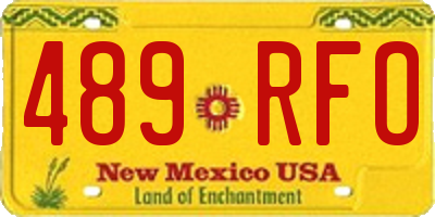 NM license plate 489RFO
