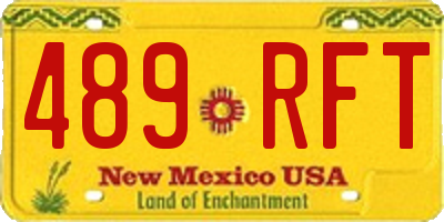 NM license plate 489RFT