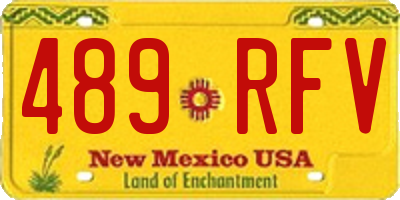 NM license plate 489RFV