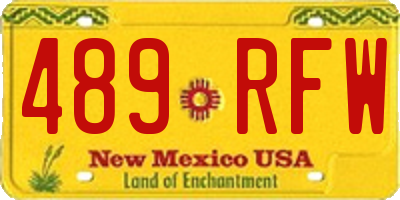 NM license plate 489RFW
