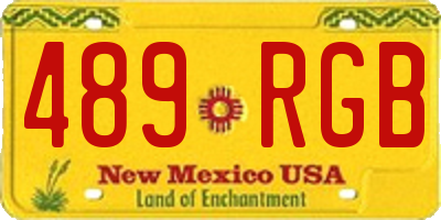 NM license plate 489RGB