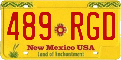 NM license plate 489RGD