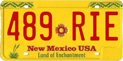NM license plate 489RIE