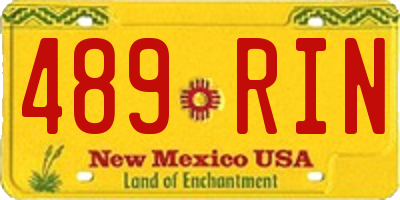 NM license plate 489RIN