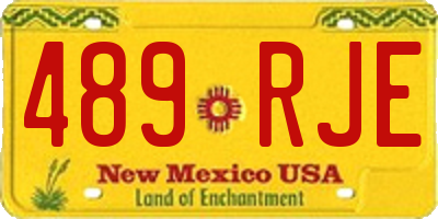 NM license plate 489RJE
