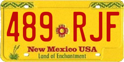 NM license plate 489RJF