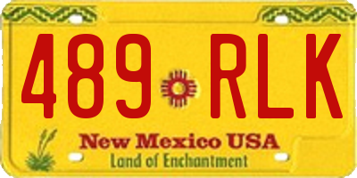 NM license plate 489RLK