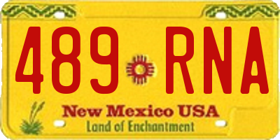 NM license plate 489RNA