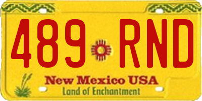 NM license plate 489RND