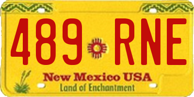 NM license plate 489RNE