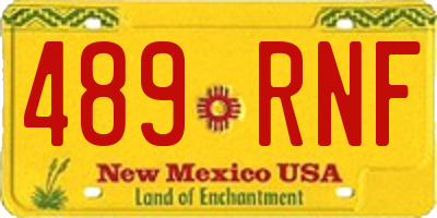 NM license plate 489RNF