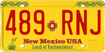 NM license plate 489RNJ