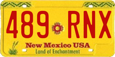 NM license plate 489RNX